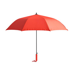 Red Minimalist Travel Beach Umbrella Isolated on Transparent Background