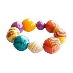 Bold Bracelet with Oversized Eye-Catching Bead Isolated on Transparent Background