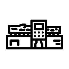 beam manufacturing wood frame house line icon vector illustration