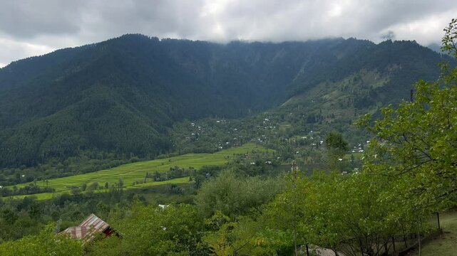 Kupwara and doodpathri Budgam kashmir looks same beautiful and attractive destination wast rangeland and green fields Clip 98
