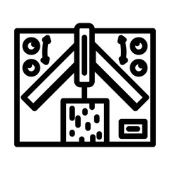 precision wood cutting framing line icon vector illustration