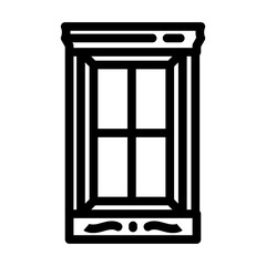 window frames wood frame house line icon vector illustration