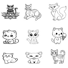 Fototapeta premium set of funny animals