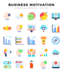 Simple Set of BUSINESS MOTIVATION Related Vector Flat Icons.