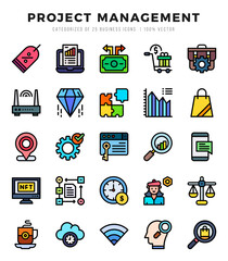 Set of Project Management Icons Lineal Color icons collection.