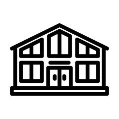 chalet style cabin line icon vector illustration