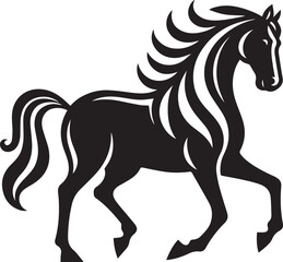 Black and White Berber Horse Vector Illustration – High-Quality Line Art Design