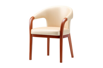 Stylish and comfortable wooden armchair with neutral beige upholstery designed for modern living and working spaces