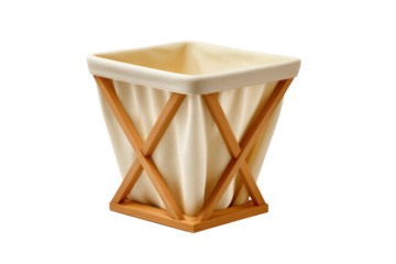 A square wooden container with a clean geometric design showcasing a simple and modern style suitable for home decor and storage solutions