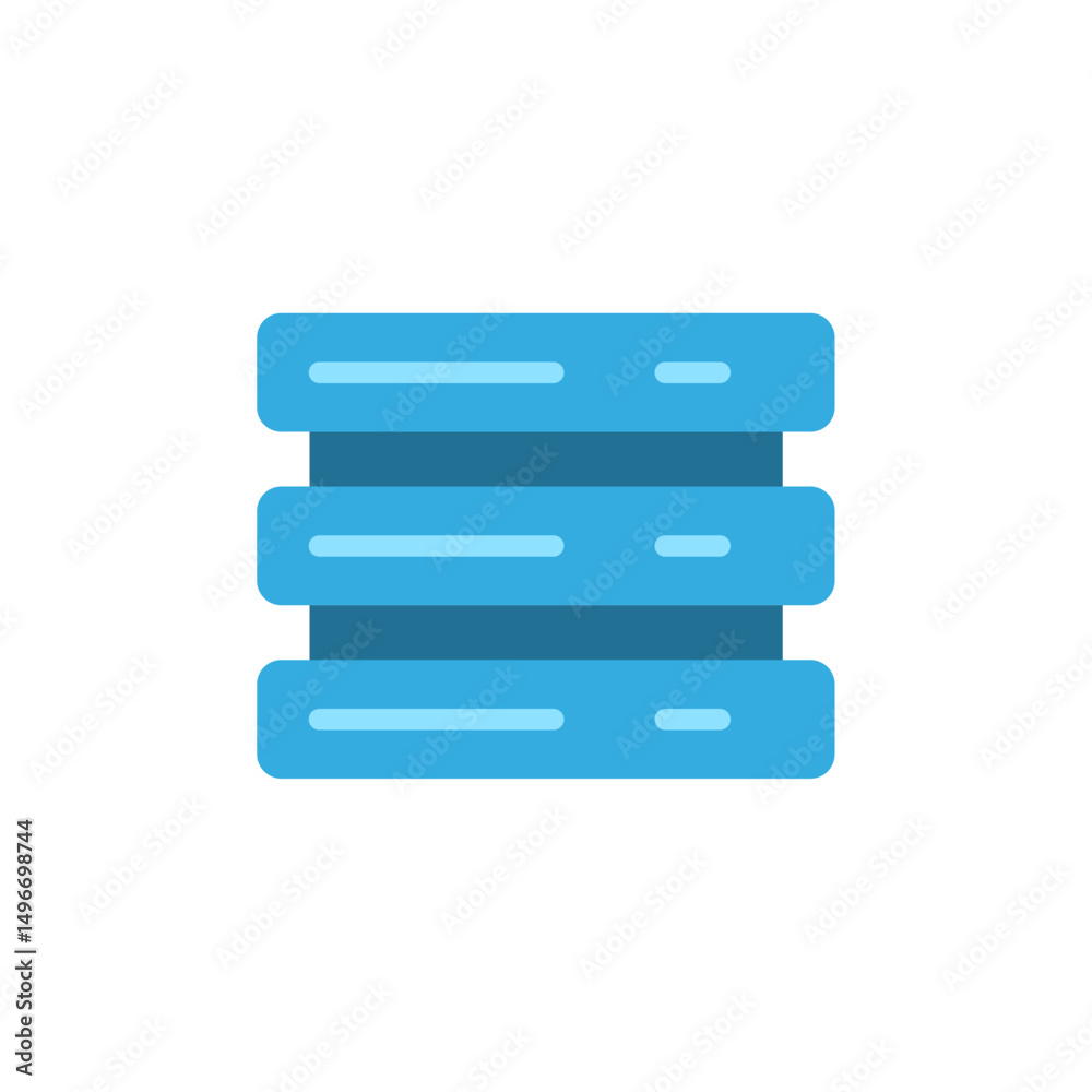 Poster stylized database server representation for digital infrastructure design