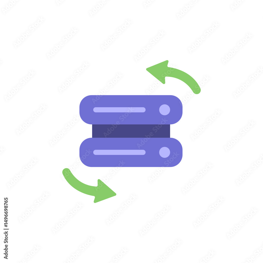 Poster server data flow diagram showing continuous transfer with transparent background
