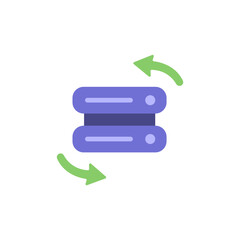 Server Data Flow Diagram Showing Continuous Transfer with Transparent Background