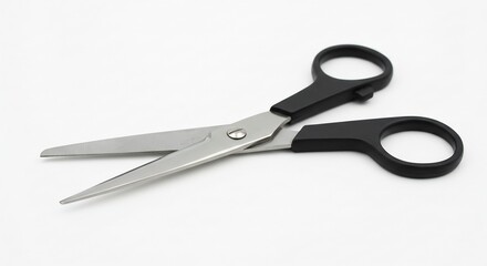 白背景に輝く鋭いハサミ、精密な刃が光る. AI Generated