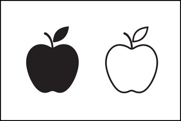 Apple Fruit Bold & Thin Silhouette