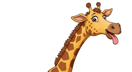 Fototapeta premium Playful Giraffe Cartoon Illustration