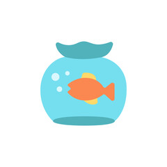 Vibrant fish swimming peacefully inside a spherical aquarium illustration