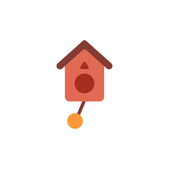 Whimsical birdhouse vector icon with minimalist design for home decor illustration