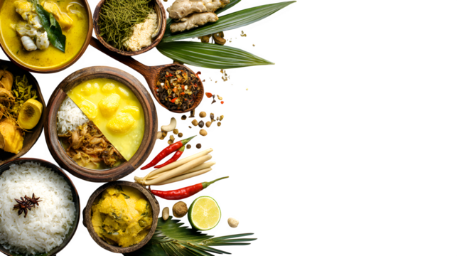 Culinary diplomacy event featuring previously conflicting cultures finding common ground isolated on Transparent Background