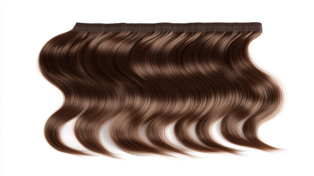 brown wavy hair extensions on white clip art preview