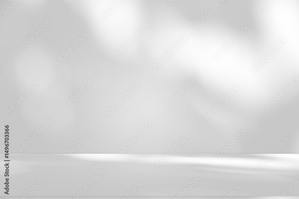 Fototapete wall interior background, studio and backdrops show products.with shadow from window color white and