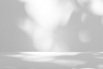 Wall interior background, studio and backdrops show products.with shadow from window color white and grey. background for text insertion and presentation product	