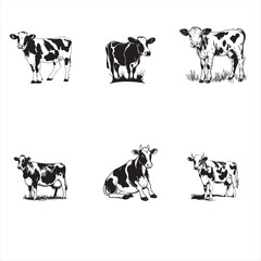 Group cow vector design