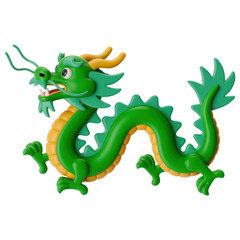 Fototapeta premium Vibrant green dragon toy playroom 3d model colorful environment side view creativity unleashed