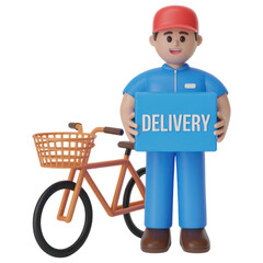 Efficient delivery service in urban areas delivery personnel digital illustration modern environment eye-level view e-commerce concept