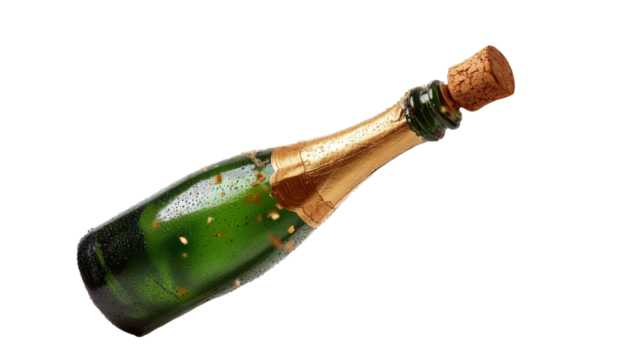 [Transparent Background PNG]Champagne Bottle Exploding with Celebration