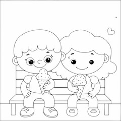 Obraz premium Vector Illustration and Coloring Book Style 