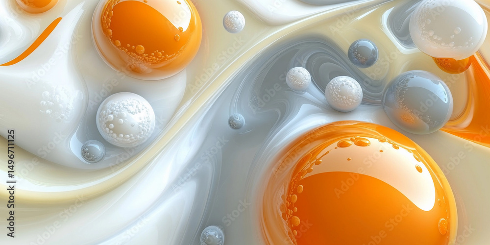 Poster swirling orange abstract art creates a vibrant visual wave generative ai