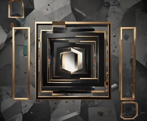 Abstract geometric photo collage, customizable frames  , texture, triangles, vibrant