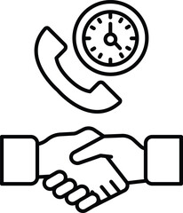 A phone is shown with a clock above it