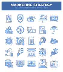 Collection of 25 Marketing Strategy Icons. A Visual Guide to Business Growth