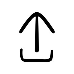 Upload doodle vector icon