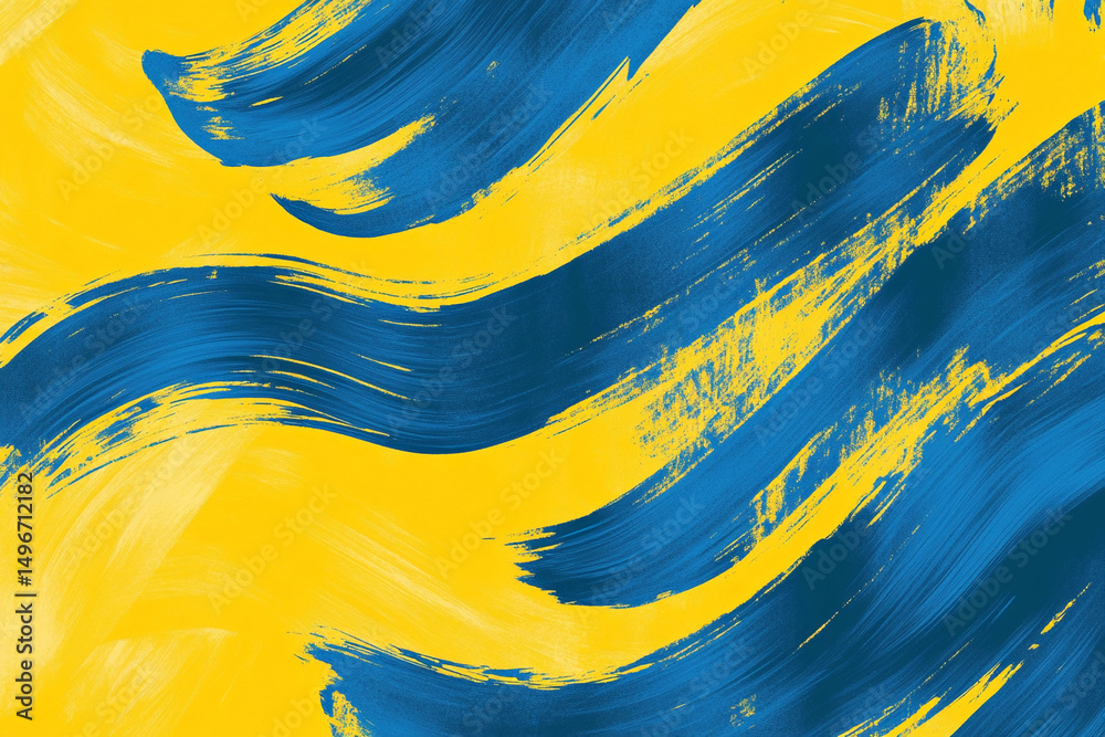 Poster vibrant abstract background with yellow and blue colors generative ai