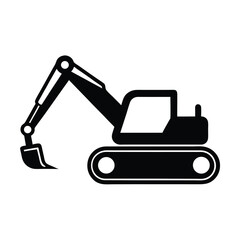 Silhouette of a Excavator