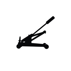 silhouette of a car jack on white background