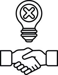 Fototapeta premium A light bulb is shown with an X over it, symbolizing a failed idea