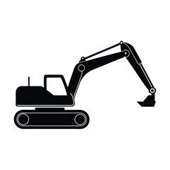 Silhouette of a Excavator