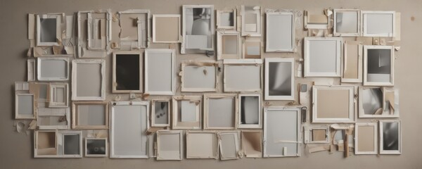 Variety of photo frames in a mood board collage mockup,  black,  artwork,  colors