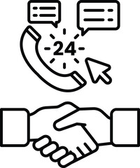 A handshake between two people with a phone in the background