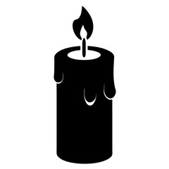 candle on black background