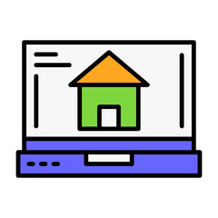 Home Laptop Interface Filled Icon