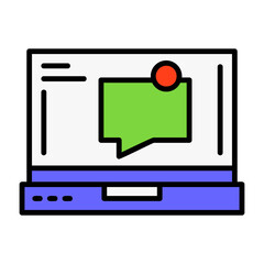 Messages Laptop Interface Filled Icon