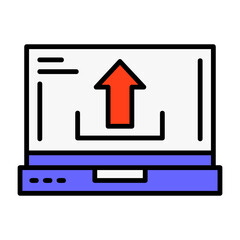 Upload Laptop Interface Filled Icon