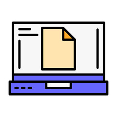 File Laptop Interface Filled Icon