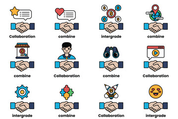 Fototapeta premium A hand shaking another hand, with a variety of different words