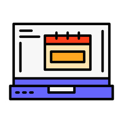 Calendar Laptop Interface Filled Icon