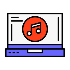 Music Laptop Interface Filled Icon